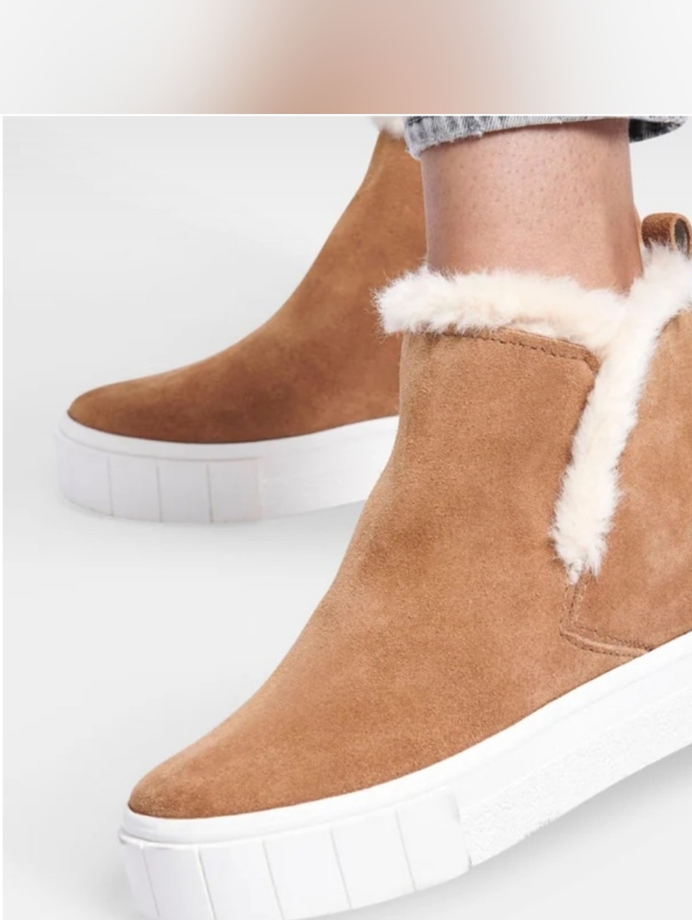 Dolce Vita Zali Suede Fur lined Sneaker Booties - Picture 5 of 12